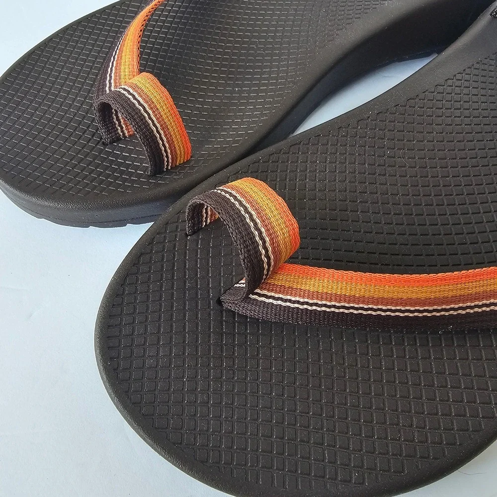 Chaco Bodhi Classic Strap Toe Loop Sandals Mens 13‎ Brown Orange Minimal Hiking